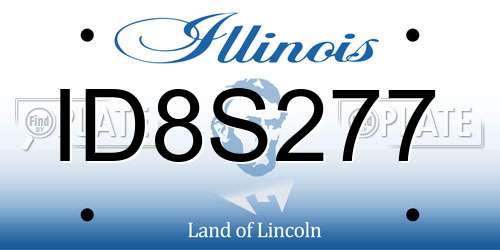 ID8S277 Illinois License Plate