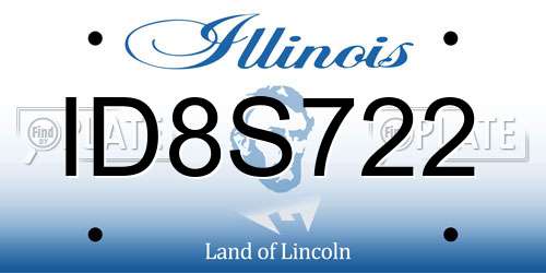 ID8S722 Illinois License Plate