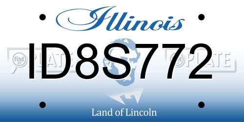 ID8S772 Illinois License Plate