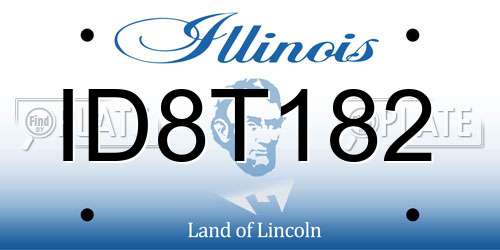 ID8T182 Illinois License Plate