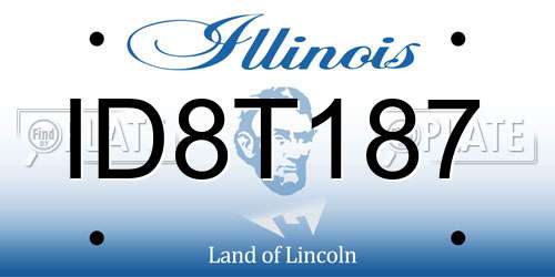 ID8T187 Illinois License Plate
