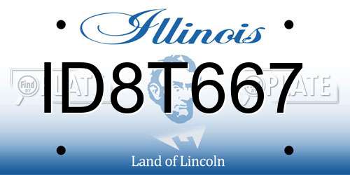 ID8T667 Illinois License Plate