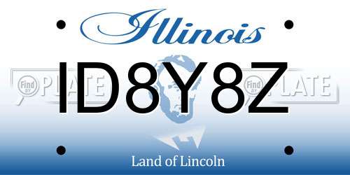 ID8Y8Z Illinois License Plate