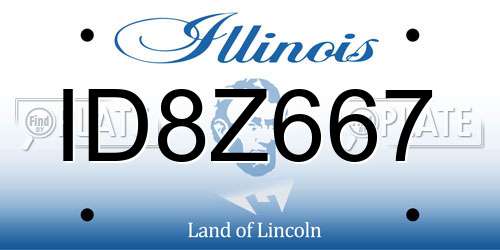 ID8Z667 Illinois License Plate