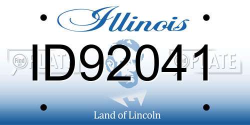 ID92041 Illinois License Plate