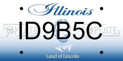 ID9B5C Illinois License Plate