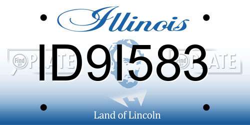 ID9I583 Illinois License Plate