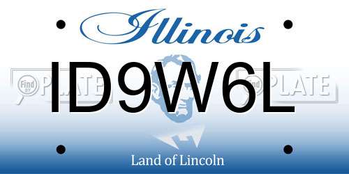 ID9W6L Illinois License Plate
