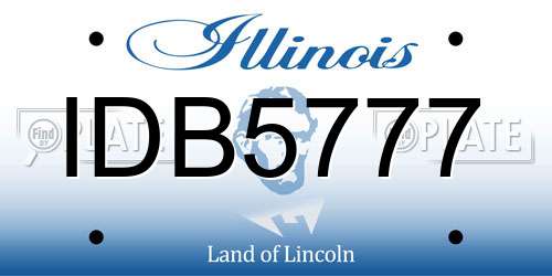 IDB5777 Illinois License Plate