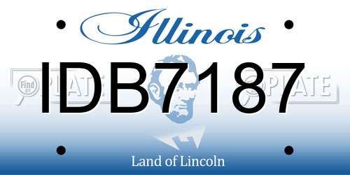IDB7187 Illinois License Plate