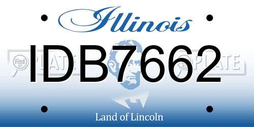 IDB7662 Illinois License Plate