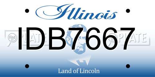 IDB7667 Illinois License Plate