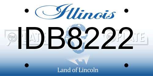 IDB8222 Illinois License Plate