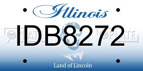 IDB8272 Illinois License Plate