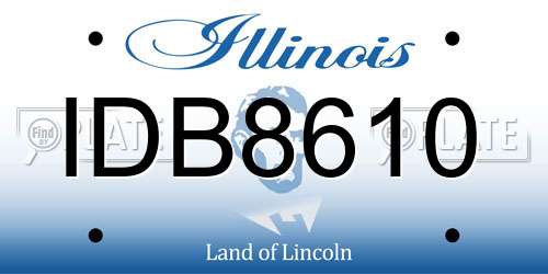 IDB8610 Illinois License Plate