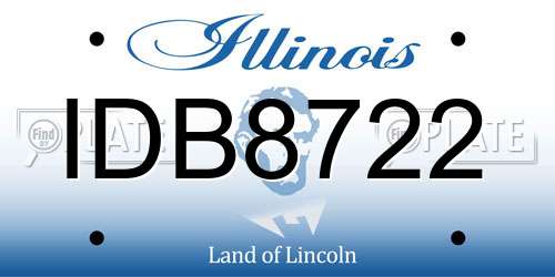 IDB8722 Illinois License Plate