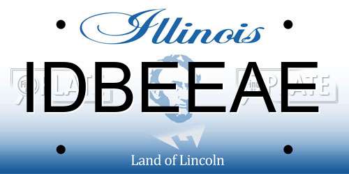 IDBEEAE Illinois License Plate
