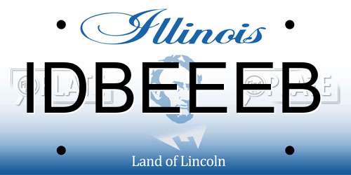 IDBEEEB Illinois License Plate