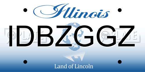 IDBZGGZ Illinois License Plate