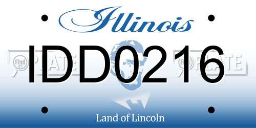 IDD0216 Illinois License Plate