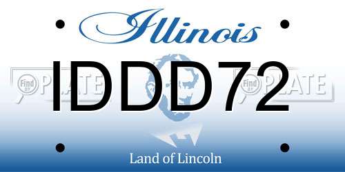 IDDD72 Illinois License Plate