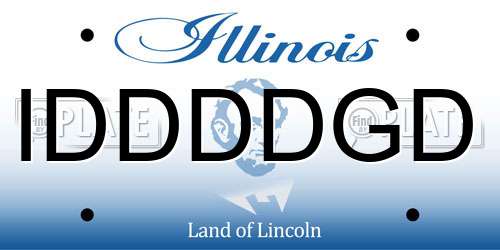 IDDDDGD Illinois License Plate