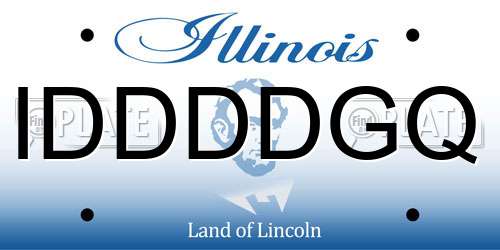 IDDDDGQ Illinois License Plate