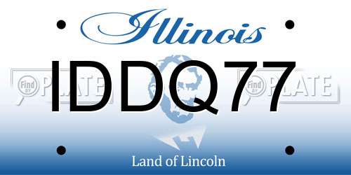 IDDQ77 Illinois License Plate