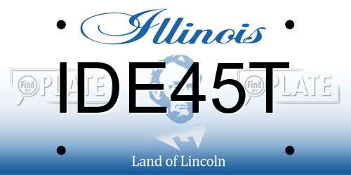 IDE45T Illinois License Plate