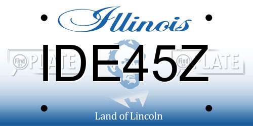 IDE45Z Illinois License Plate