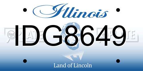 IDG8649 Illinois License Plate