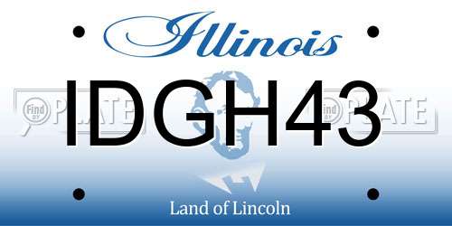 IDGH43 Illinois License Plate
