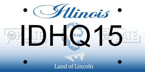 IDHQ15 Illinois License Plate