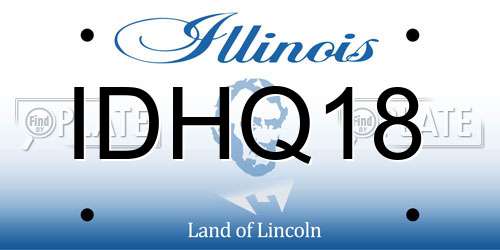 IDHQ18 Illinois License Plate