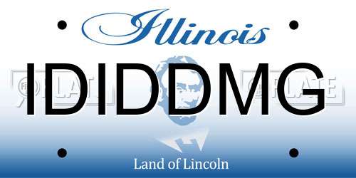 IDIDDMG Illinois License Plate