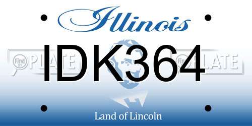 IDK364 Illinois License Plate