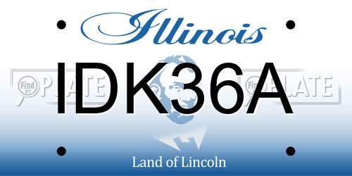 IDK36A Illinois License Plate