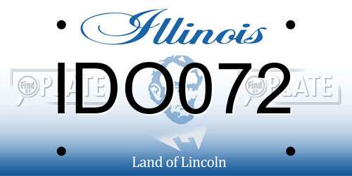 IDO072 Illinois License Plate