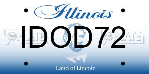 IDOD72 Illinois License Plate