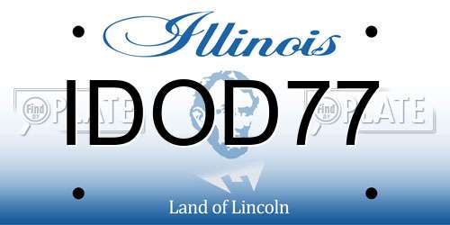 IDOD77 Illinois License Plate