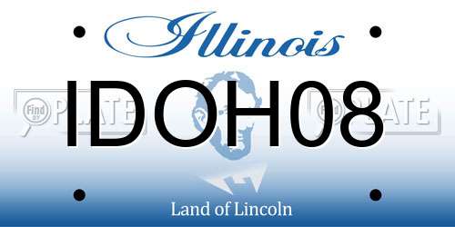 IDOH08 Illinois License Plate