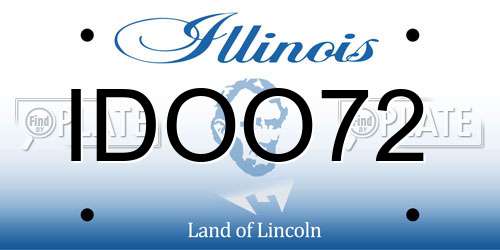 IDOO72 Illinois License Plate