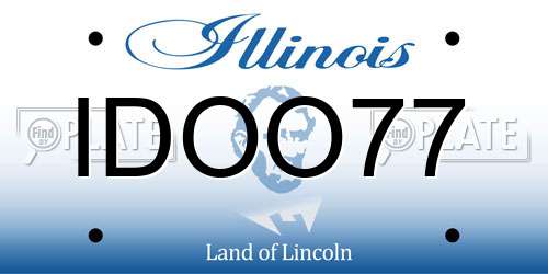 IDOO77 Illinois License Plate