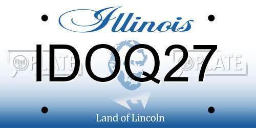 IDOQ27 Illinois License Plate