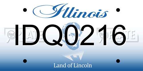 IDQ0216 Illinois License Plate