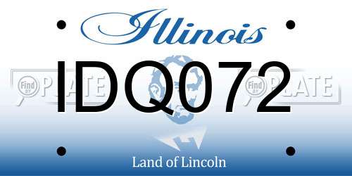 IDQ072 Illinois License Plate
