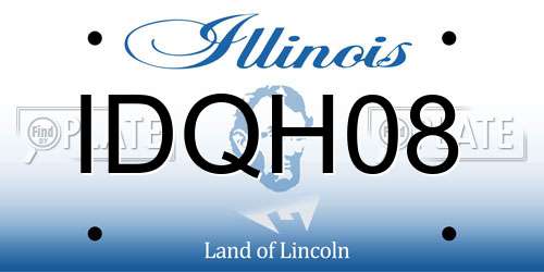 IDQH08 Illinois License Plate