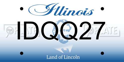 IDQQ27 Illinois License Plate