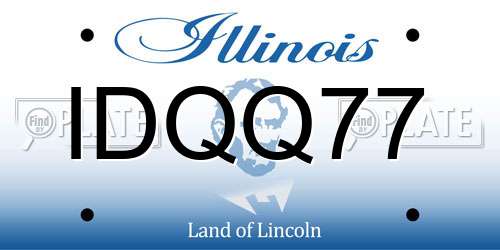 IDQQ77 Illinois License Plate