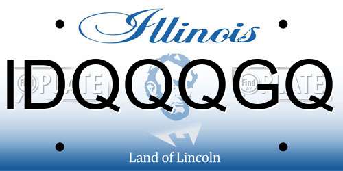 IDQQQGQ Illinois License Plate